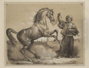 Dresseurs De Chevaux Arabes by Carle Vernet