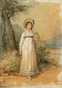 Portrait D'une Jeune Femme A La Robe Blanche Sous Un Arbre Portrait D'une Jeune Femme A La Robe Blanche Sous Un Arbre