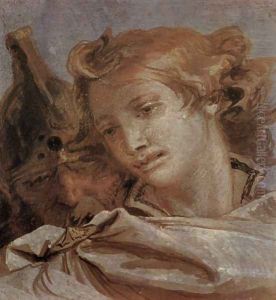 Frescoes in the Villa Vallmarana, Vicenca, scene, Rinaldo considered in the heraldic shield, which h