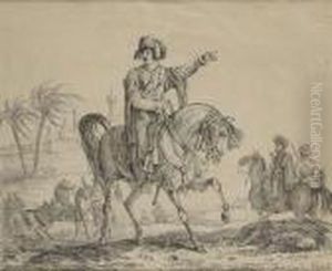 Cavaliers Orientaux Aux Abords D'une Ville by Carle Vernet