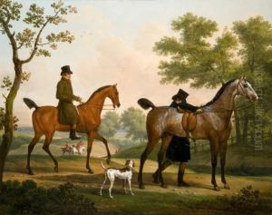 Halte De Deux Cavaliers Pendant Une Chasse A Courre by Carle Vernet