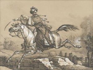Reitender, Von Soldaten Attackierter Mameluck Reitender, Von Soldaten Attackierter Mameluck
