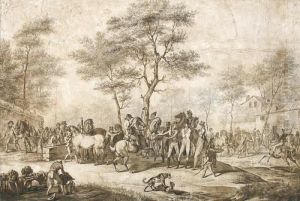Le Marche Aux Chevaux by Carle Vernet
