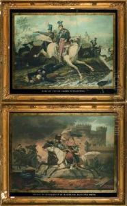 D'apres, Paire De Gravures :combat De Hussards by Carle Vernet