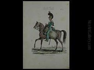 Garde Royale, Chasseur A Cheval No: 4, Cheval Des Ardennes by Carle Vernet