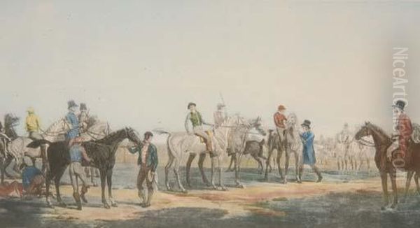 Le Depart D'une Poule De Sept Chevaux Par Louis-philibert Debucourt - view 1