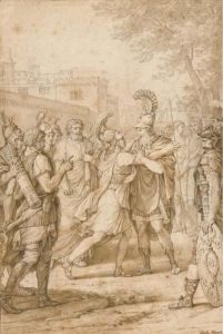 A Roman Soldier Beseeching Another by Carle Vernet