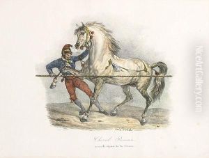 Portraits Of Stallions by Carle Vernet