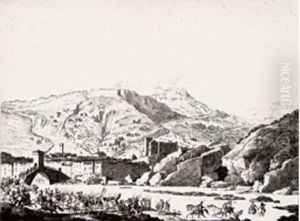 Troupe Militaire A Entrevaux by Carle Vernet