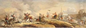 Skirmish Between French Hussars And Egyptian Cavalry by Carle Vernet