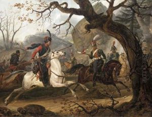 A Skirmish With The Cossacks During Napoleon's Russian Campaign Of 1812
