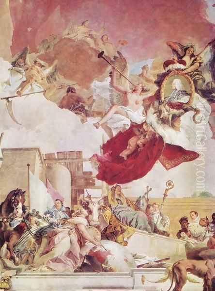Frescoes in the imperial hall of the Würzburger residence castle, cover fresco, scene, Europe - view 1