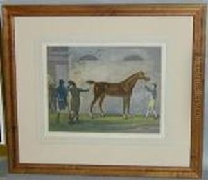 Men Admiring Race Horse by Carle Vernet