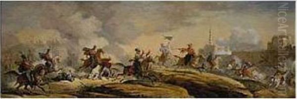 Engagement Between French Hussars And Egyptian Cavalry - view 1