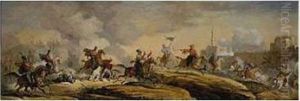 Engagement Between French Hussars And Egyptian Cavalry by Carle Vernet