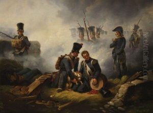 Le Tambour Et Le Chien Du Regiment. by Horace Vernet