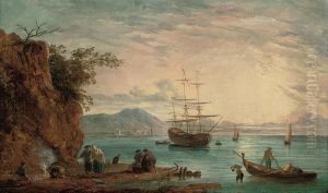 Fisherfolk On The Estuary At Dusk