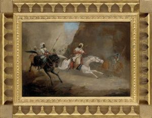 Arab Warriors Charging Through A Gorge Arab Warriors Charging Through A Gorge