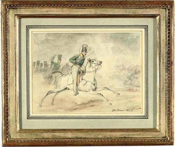 A Cavalryman Charging In The Midst Of Battle - view 1