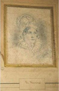 Portrait De Jeune Femme En Buste by Horace Vernet
