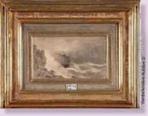 Bateau Dans La Tempete by Horace Vernet