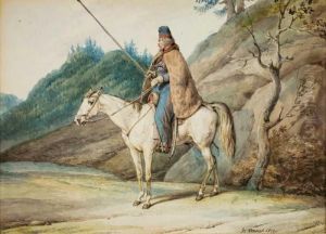 Soldat Mit Lanze Auf Einem Schimmel