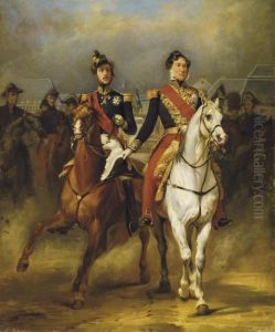 Louis-philippe Et Le Duc D'orleans Devant Le Chateau Deversailles