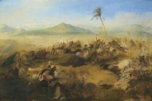 Scene De Bataille En Afrique Du Nord