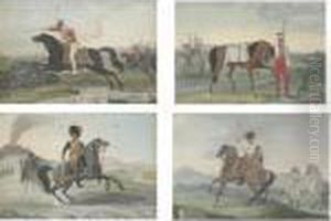 A Set Of Four Of The Royal 
Neapolitan Cavalry: A Member Of The Chevau-leger (the Light Horse); A 
Charging Member Of The Gardes D'honneur (guard Of Honour) Before The 
Casserta Palace; A Member Of The Velitea A Cheval (the Hussars) Before 
The Pal