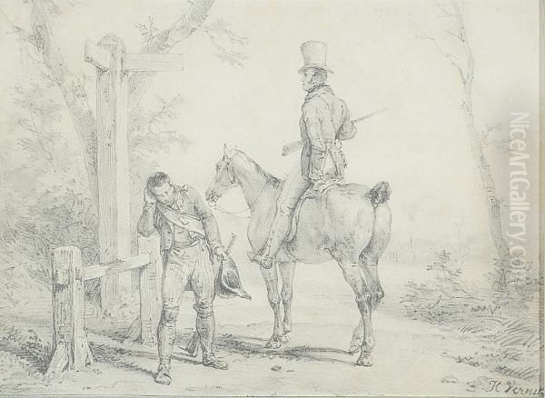 Man On Horseback And Gameskeeper - view 1