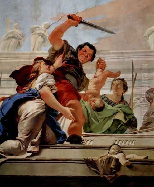 Frescoes of biblical scenes in the bishop's palace of Udine, scene, the judgment of Solomon, detail - view 1