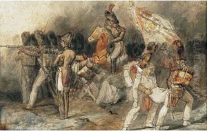 Scene De Bataille Napoleonienne (le Dernier Carre De Cambronne ?) by Horace Vernet