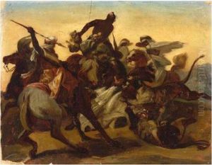 Etude Pour La Chasse Au Lion by Horace Vernet