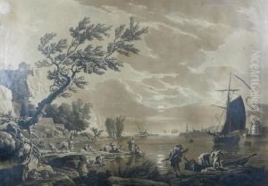 Hamnvy Vid Vestas Tempel I Tivoli, Italien. by Claude-joseph Vernet