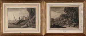 Pecheurs En Bord De Mer by Claude-joseph Vernet