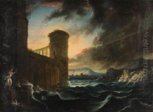 Marina Con Castello E Figura by Claude-joseph Vernet