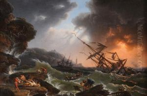 Mare In Tempesta by Claude-joseph Vernet
