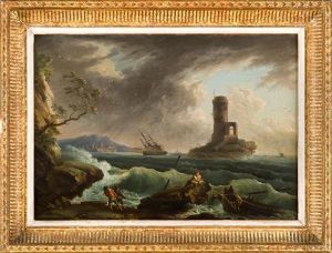 Mare In Tempesta Con Naufraghi by Claude-joseph Vernet