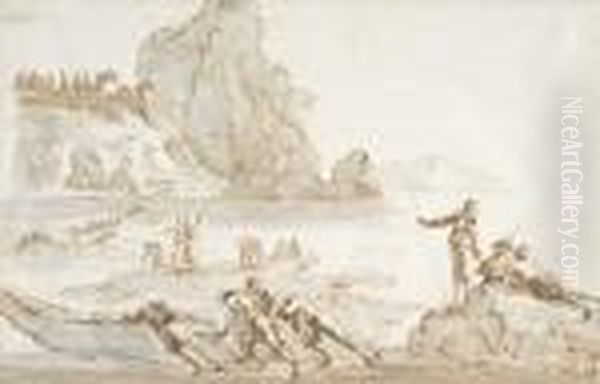 Pecheurs Napolitains Sur Un Rivage - view 1