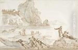 Pecheurs Napolitains Sur Un Rivage by Claude-joseph Vernet