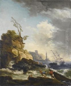 Marina Con Scena Di Naufragio by Claude-joseph Vernet
