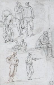 A Study Of Peasant Men by Claude-joseph Vernet