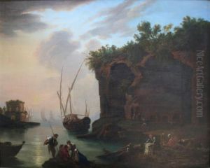 A Mediterranean Coastal View by Claude-joseph Vernet