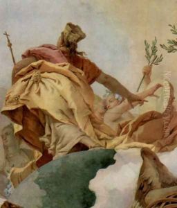 Apotheosis of the Family Pisani, detail 2 by Giovanni Battista Tiepolo