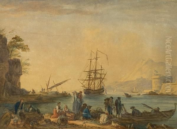 French Schooner At Its Mooring In Aharbour - view 1