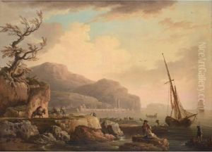 Vue D'un Port Mediterraneen by Claude-joseph Vernet
