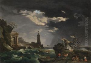 A Shipwreck Scene by Claude-joseph Vernet