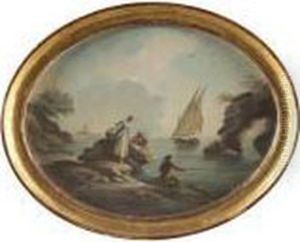 A Pair Of Coastal Scenes With Figures And Boats by Claude-joseph Vernet