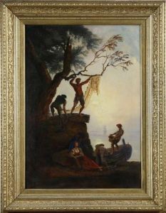 Hans Art, 1900-tal, Fiskare Vid Strand by Claude-joseph Vernet