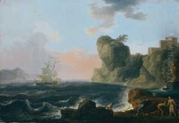 Kustenlandschaft.

 Signiert Und Datiert Unten Mitte: J. Vernet P. 1779.

 Ol Auf Leinwand - view 1